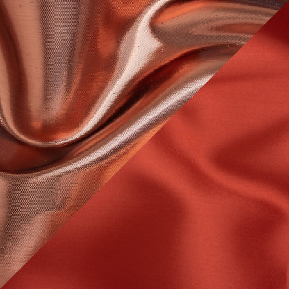 Double Faced Lame Mikado - Scarlet and Copper - Sara Collection