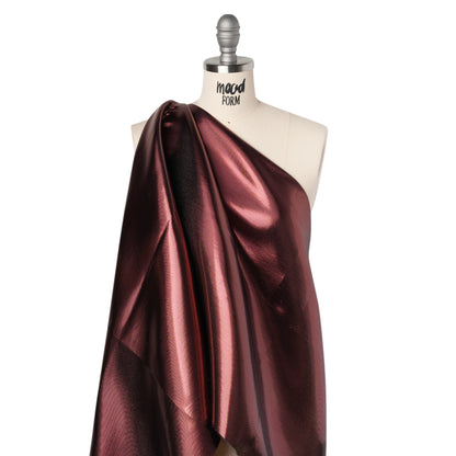 Double Faced Lame Mikado - Wine - Sara Collection