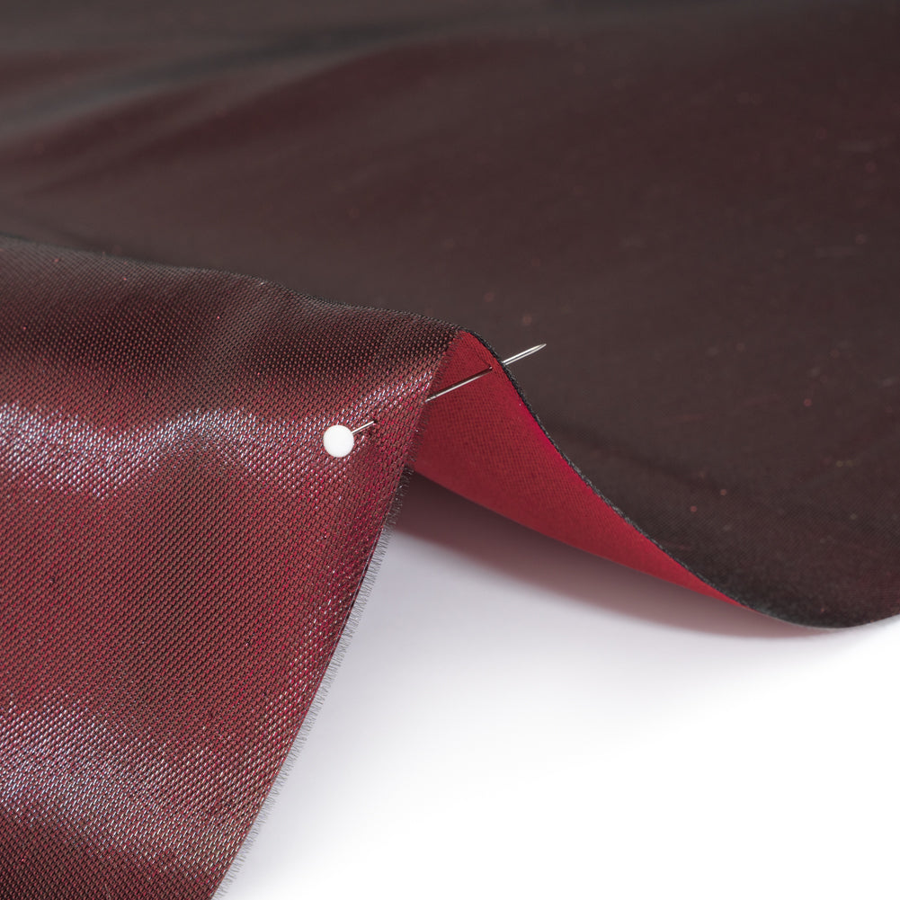 Double Faced Lame Mikado - Dark Red - Sara Collection - Detail