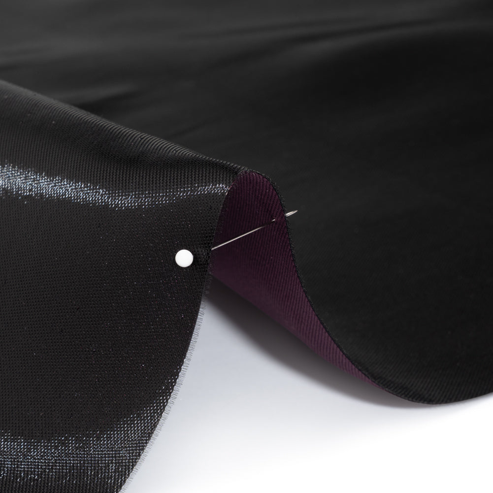Double Faced Lame Mikado - Aubergine - Sara Collection - Detail