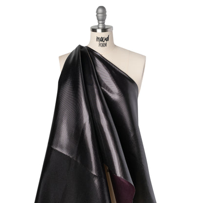 Double Faced Lame Mikado - Aubergine - Sara Collection