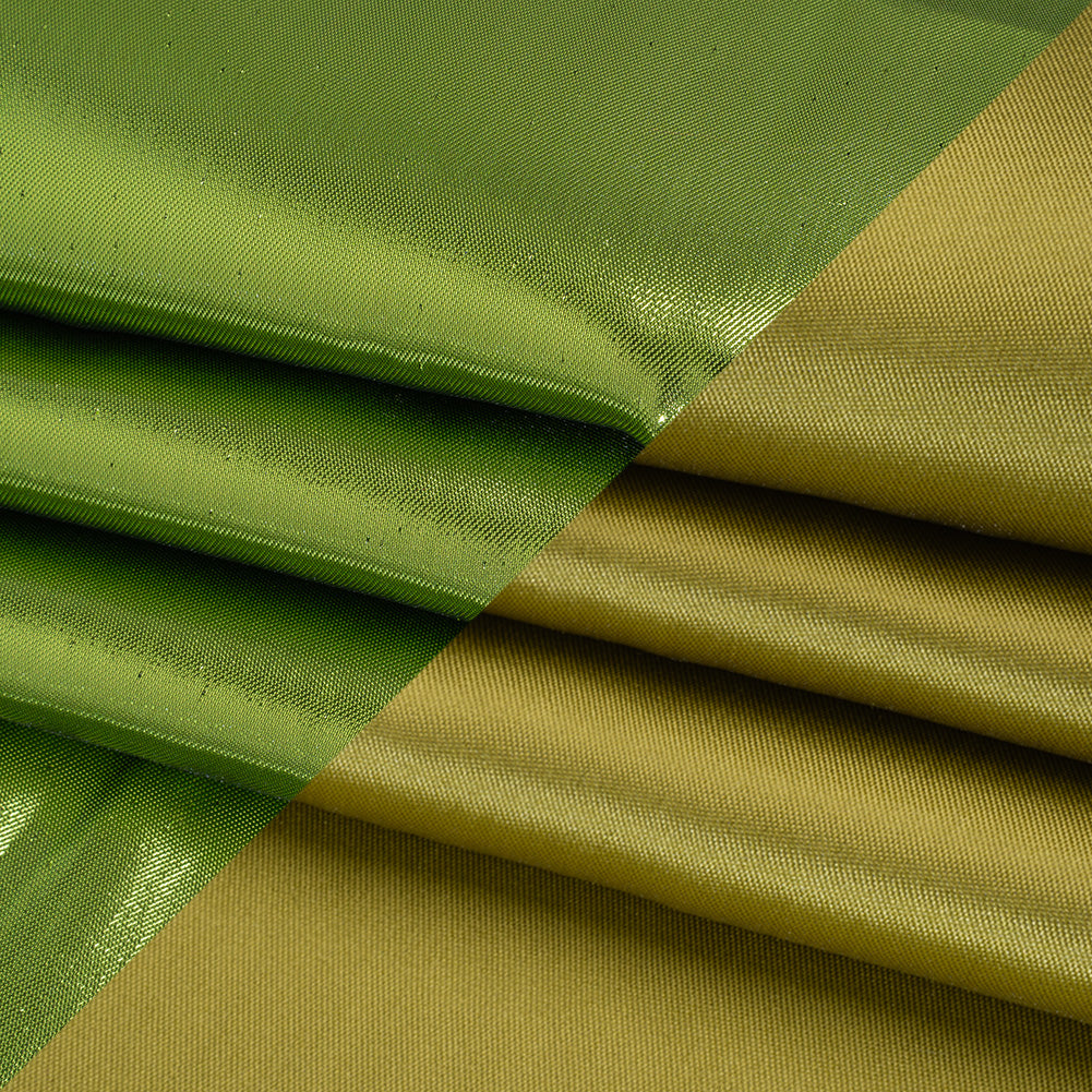 Double Faced Lame Mikado - Chartreuse - Sara Collection - Folded