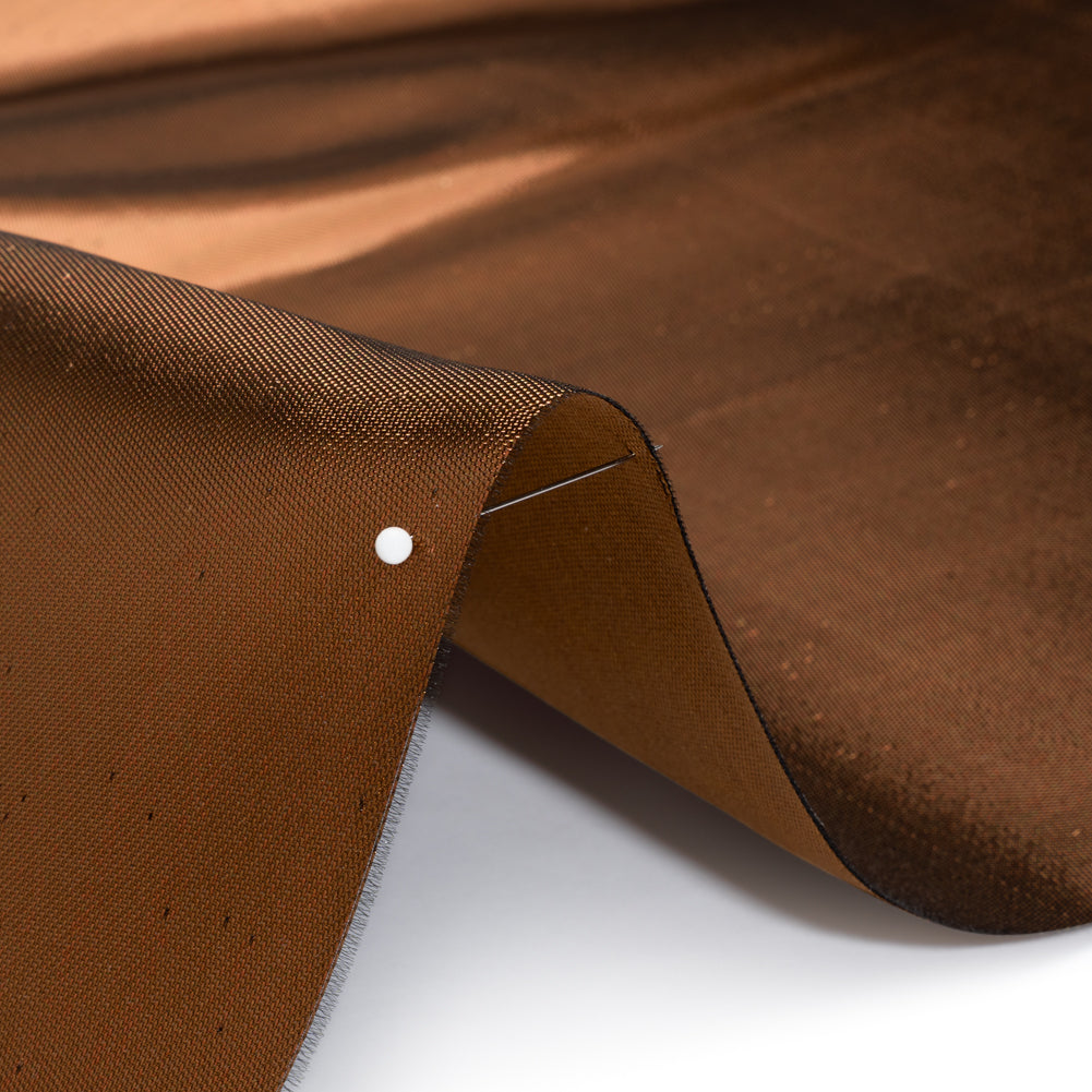 Double Faced Lame Mikado - Chocolate Brown - Sara Collection - Detail