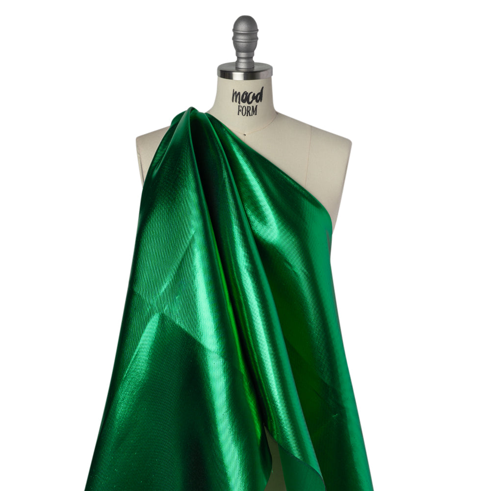 Double Faced Lame Mikado - Kelly Green - Sara Collection - Drape