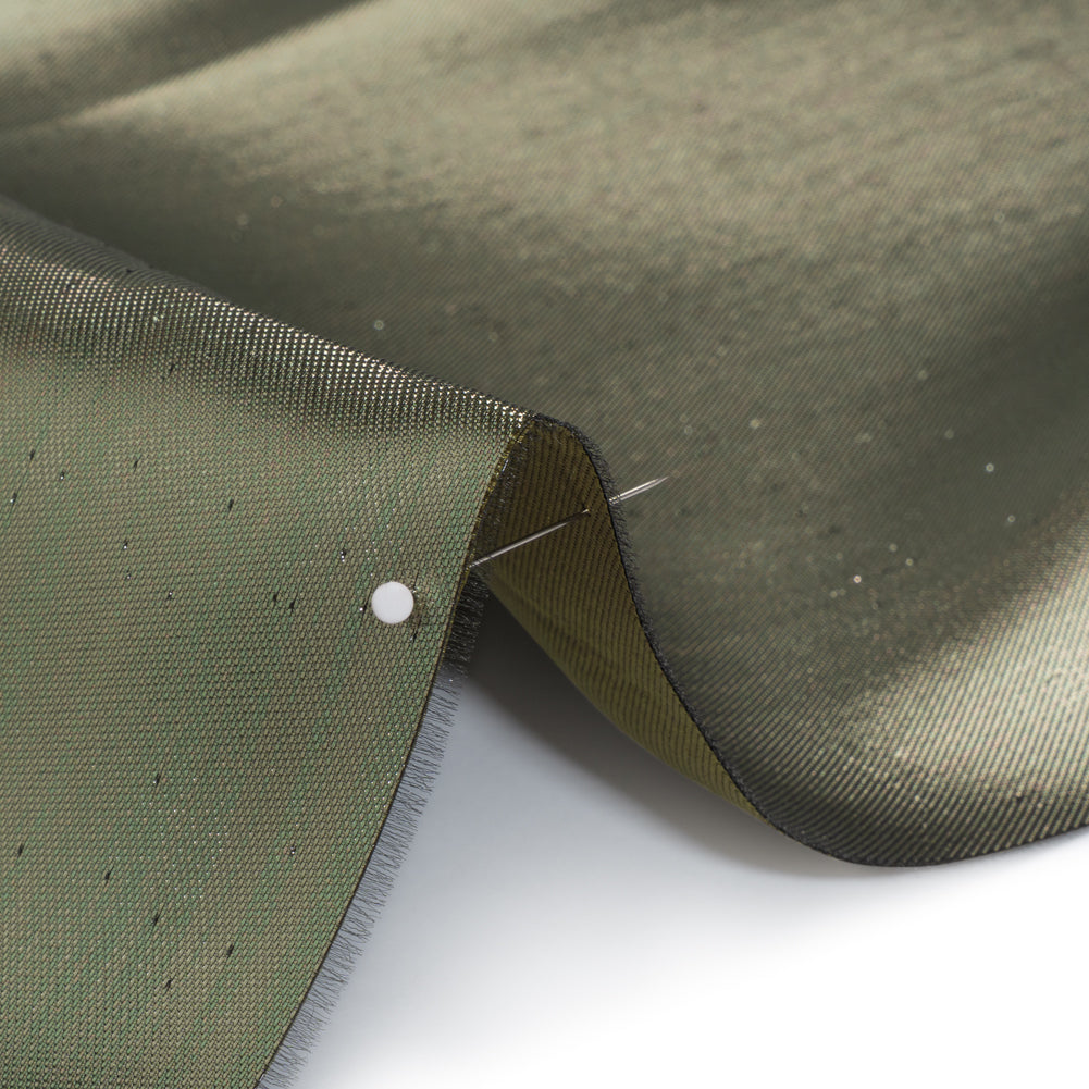 Double Faced Lame Mikado - Dark Olive Green - Sara Collection - Detail