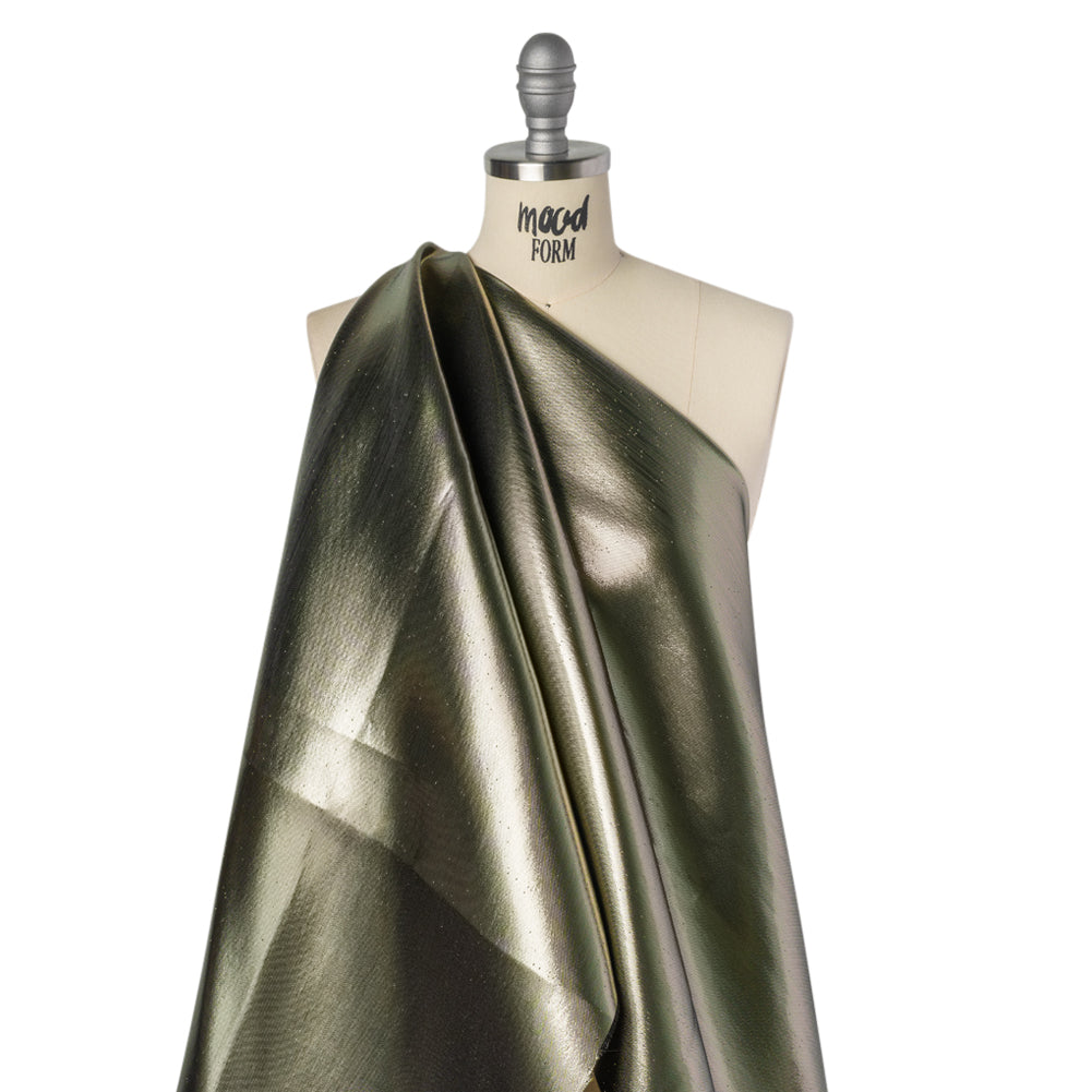 Double Faced Lame Mikado - Dark Olive Green - Sara Collection - Drape