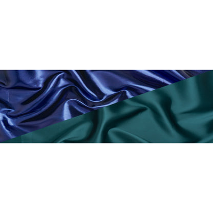 Double Faced Lame Mikado - Dark Teal and Navy - Sara Collection