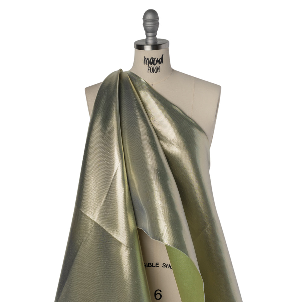 Double Faced Lame Mikado - Pistachio Green - Sara Collection Drape