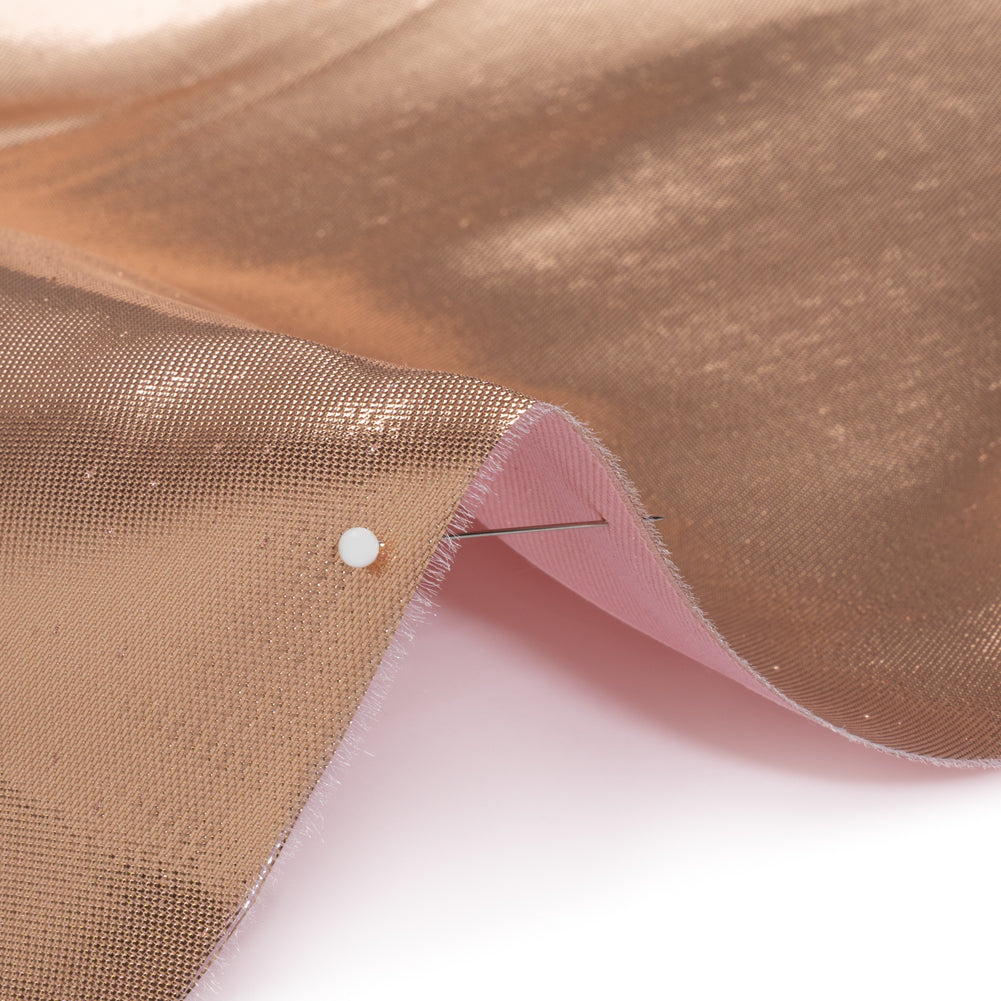 Double Faced Lame Mikado - Pink and Rose Gold - Sara Collection - Detail