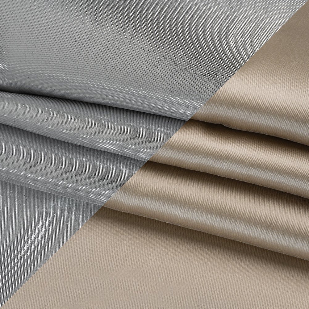 Double Faced Lame Mikado - Dove Gray - Sara Collection