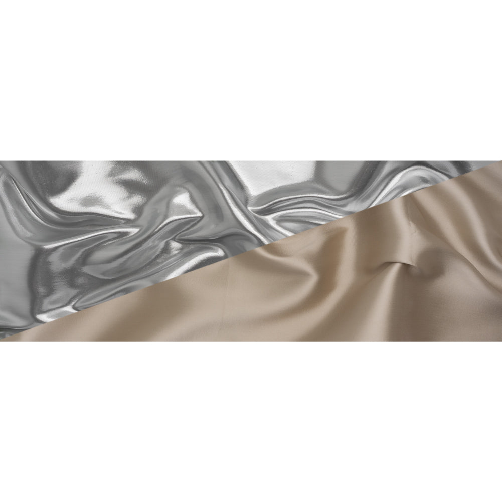 Double Faced Lame Mikado - Dove Gray - Sara Collection