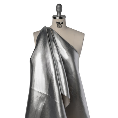 Double Faced Lame Mikado - Dove Gray - Sara Collection