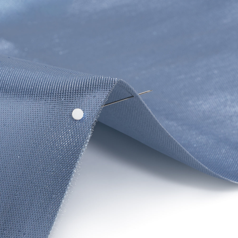 Double Faced Lame Mikado - Muted Blue - Sara Collection Detail