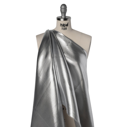 Double Faced Lame Mikado - Silver - Sara Collection Drape