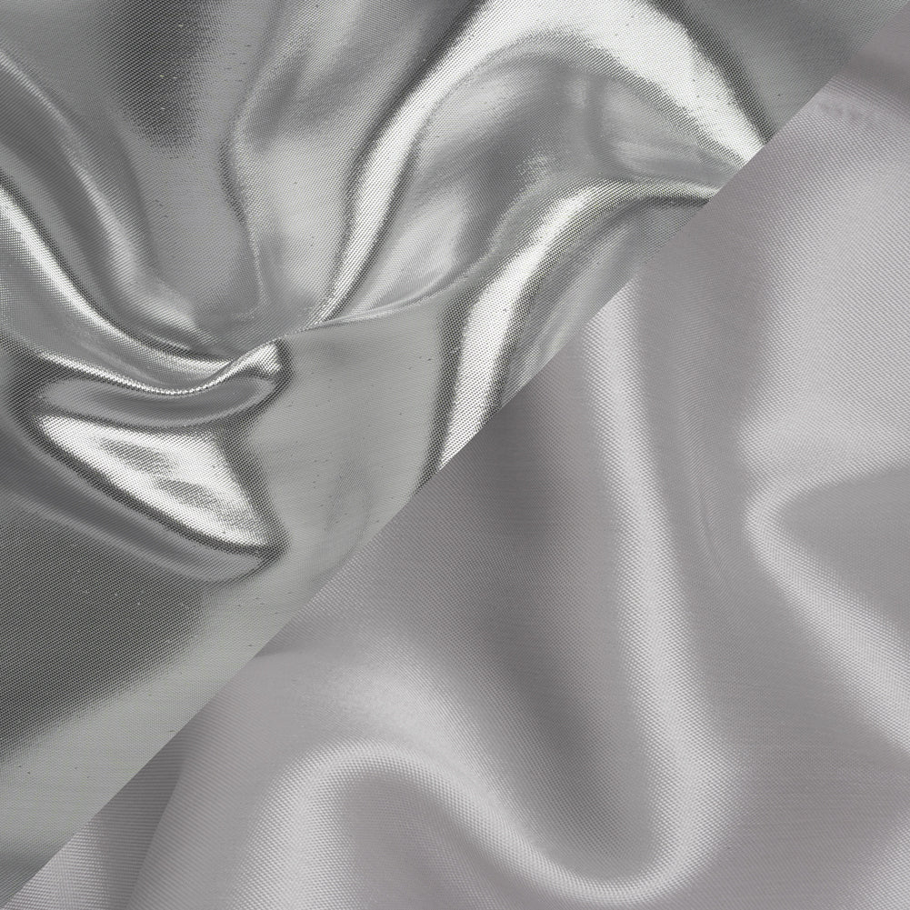 Double Faced Lame Mikado - Silver - Sara Collection