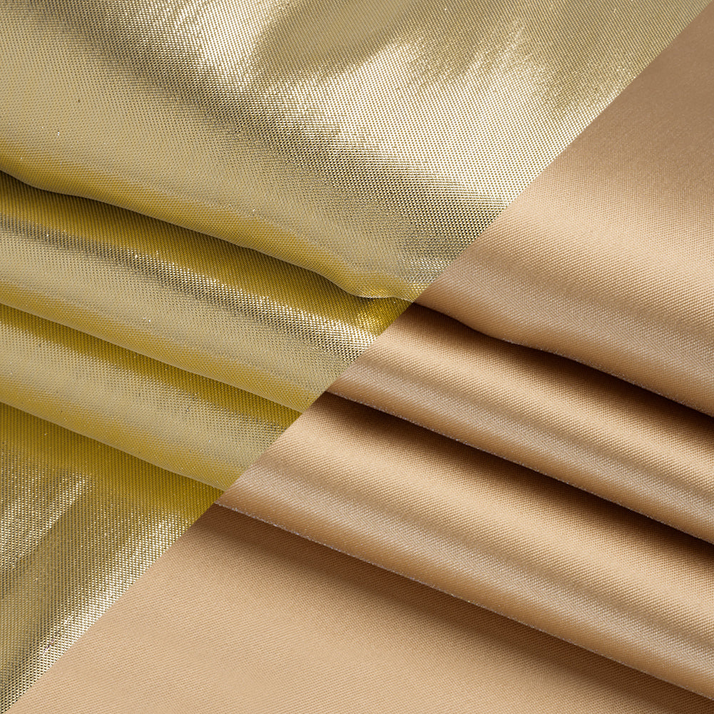 Double Faced Lame Mikado - Nude and Gold - Sara Collection Folded