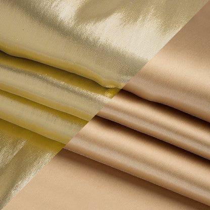 Double Faced Lame Mikado - Nude and Gold - Sara Collection Folded