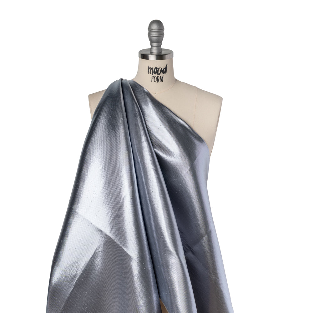 Double Faced Lame Mikado - Steel Gray - Sara Collection - Drape