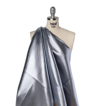 Double Faced Lame Mikado - Steel Gray - Sara Collection