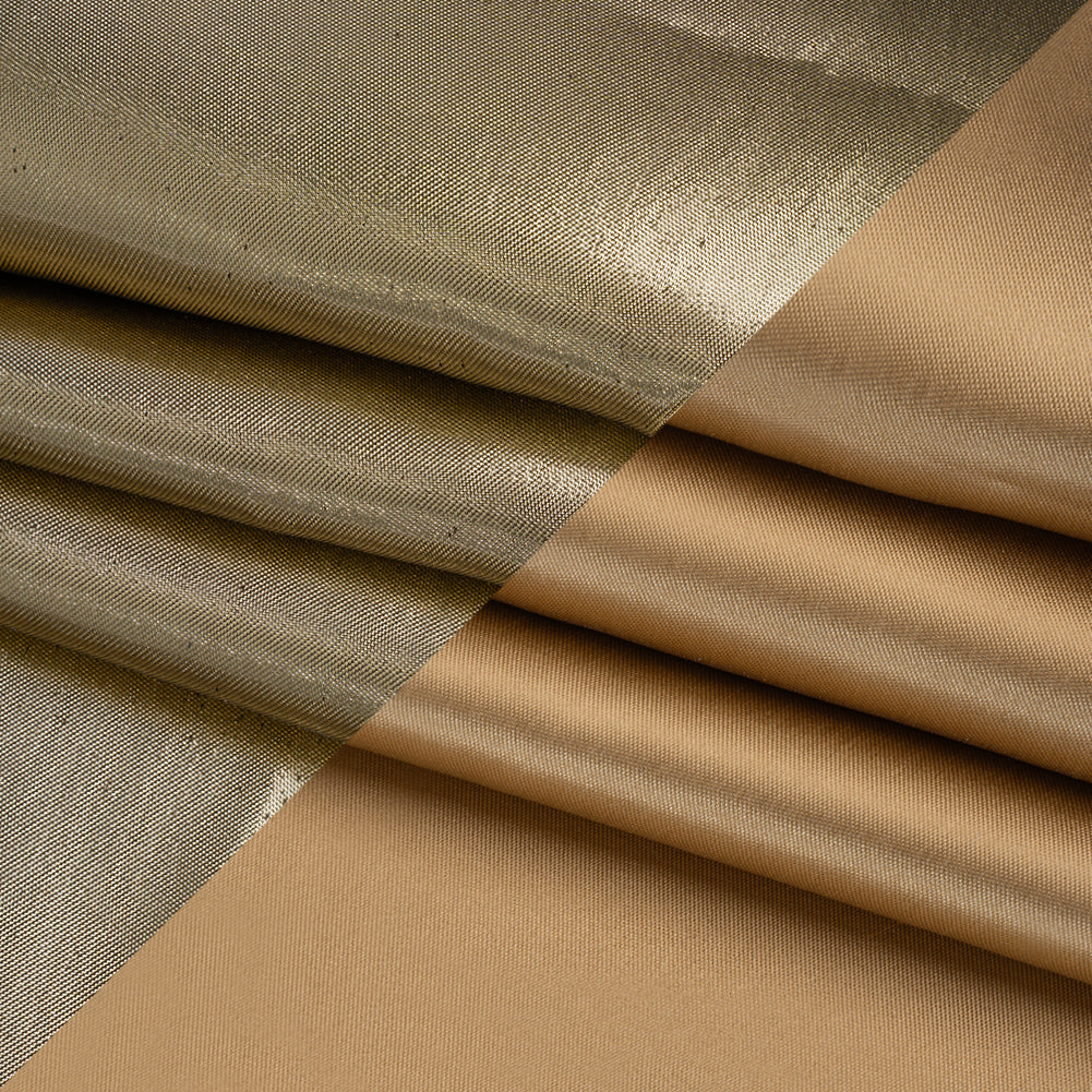 Double Faced Lame Mikado - Tan - Sara Collection - Folded
