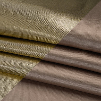 Double Faced Lame Mikado - Taupe and Gold - Sara Collection Folded