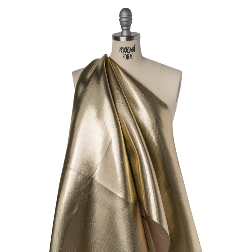 Double Faced Lame Mikado - Taupe and Gold - Sara Collection Drape