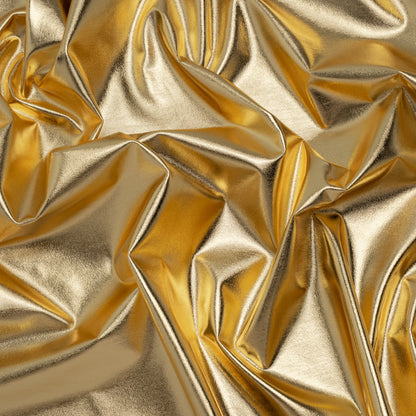 Metallic Foiled Polyester Jersey Knit - Gold - Amalthea Collection