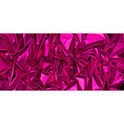 Metallic Foiled Polyester Jersey Knit - Fuchsia - Amalthea Collection