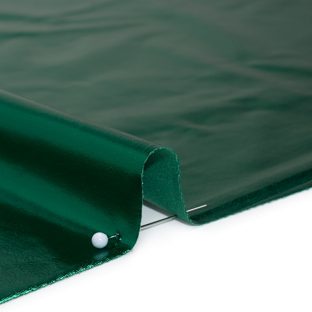 Metallic Foiled Polyester Jersey Knit - Emerald - Amalthea Collection - Detail