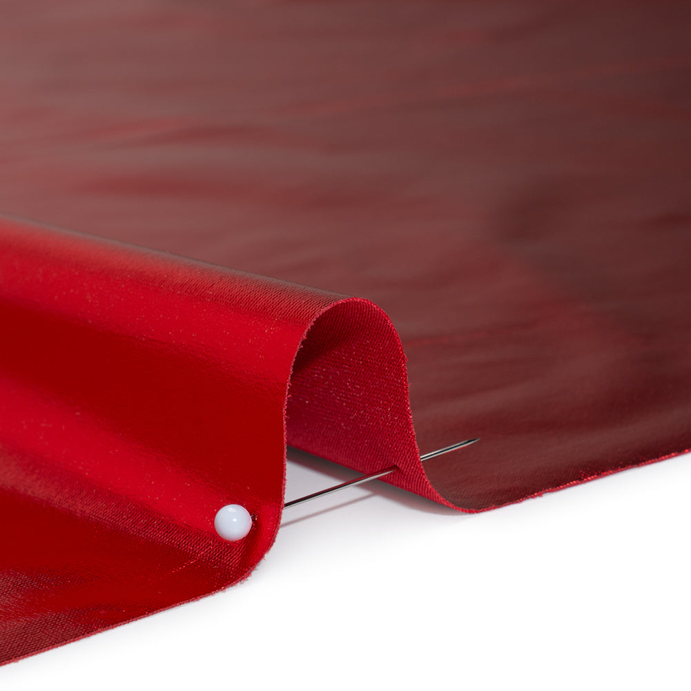 Metallic Foiled Polyester Jersey Knit - Red - Amalthea Collection Detail