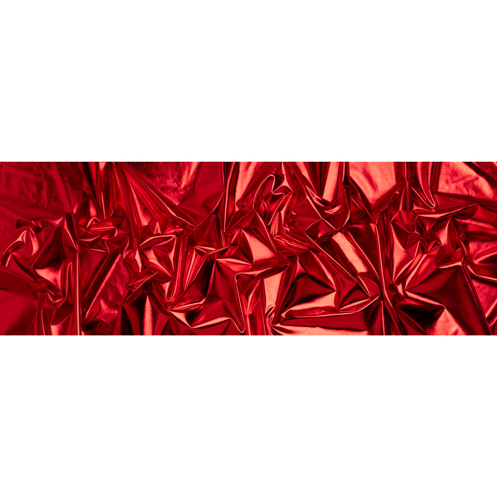 Metallic Foiled Polyester Jersey Knit - Red - Amalthea Collection Full
