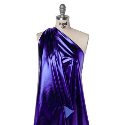 Metallic Foiled Polyester Jersey Knit - Royal Blue - Amalthea Collection