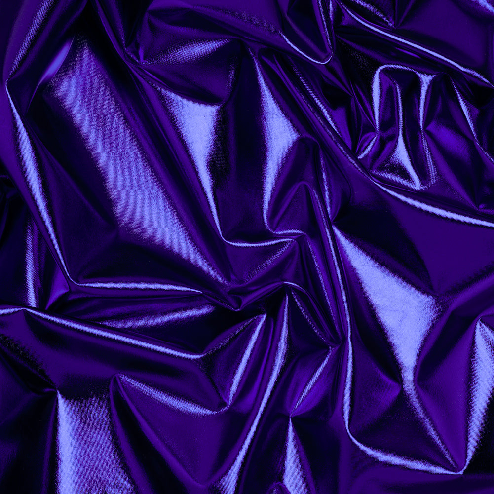 Metallic Foiled Polyester Jersey Knit - Royal Blue - Amalthea Collection