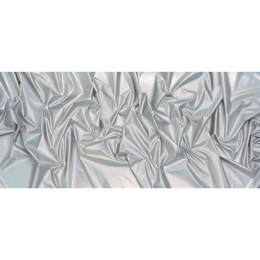 Metallic Foiled Polyester Jersey Knit - Holographic Silver - Amalthea Collection Full