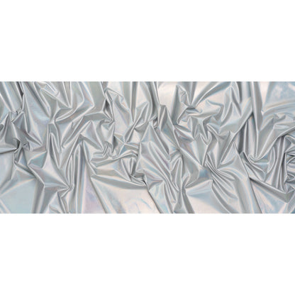 Metallic Foiled Polyester Jersey Knit - Holographic Silver - Amalthea Collection Full