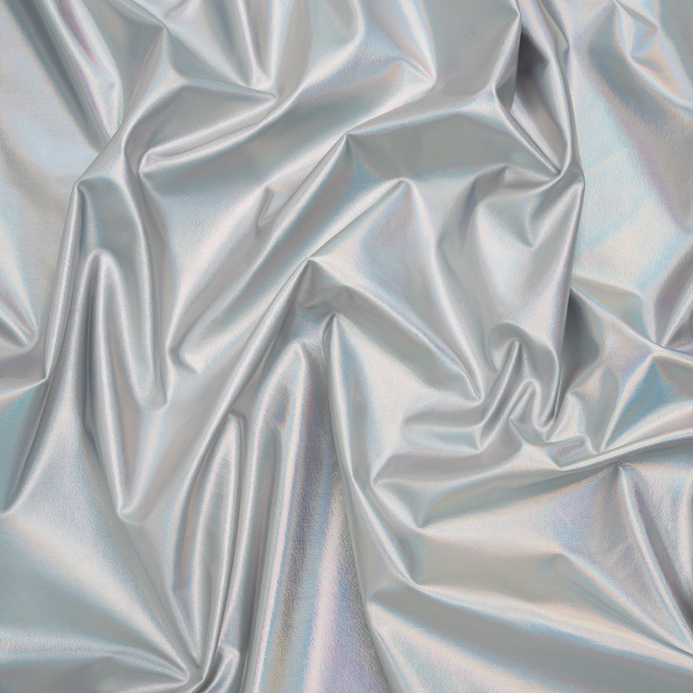 Metallic Foiled Polyester Jersey Knit - Holographic Silver - Amalthea Collection