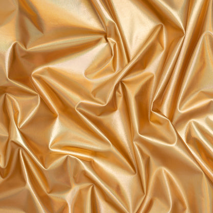 Metallic Foiled Polyester Jersey Knit - Holographic Gold - Amalthea Collection
