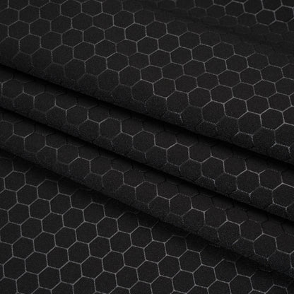 Yaya Han Stretch Scuba Knit - Black Hexagons - Cosplay Collection