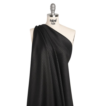 Yaya Han Stretch Scuba Knit - Black Hexagons - Cosplay Collection