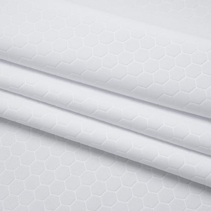 Yaya Han Stretch Scuba Knit - White Hexagons - Cosplay Collection