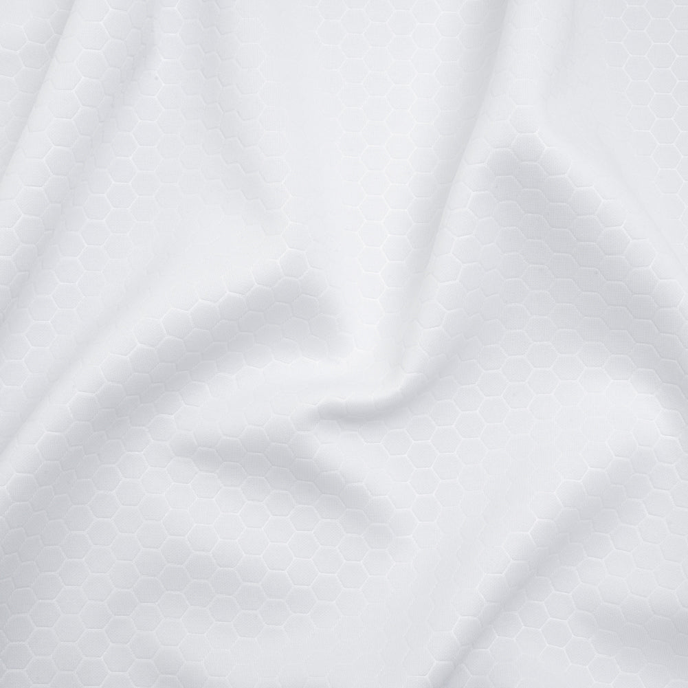 Yaya Han Stretch Scuba Knit - White Hexagons - Cosplay Collection