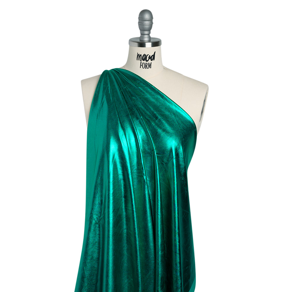 Yaya Han Metallic Foiled Stretch Spandex Polyester Jersey - Emerald Green - Cosplay Collection - Drape