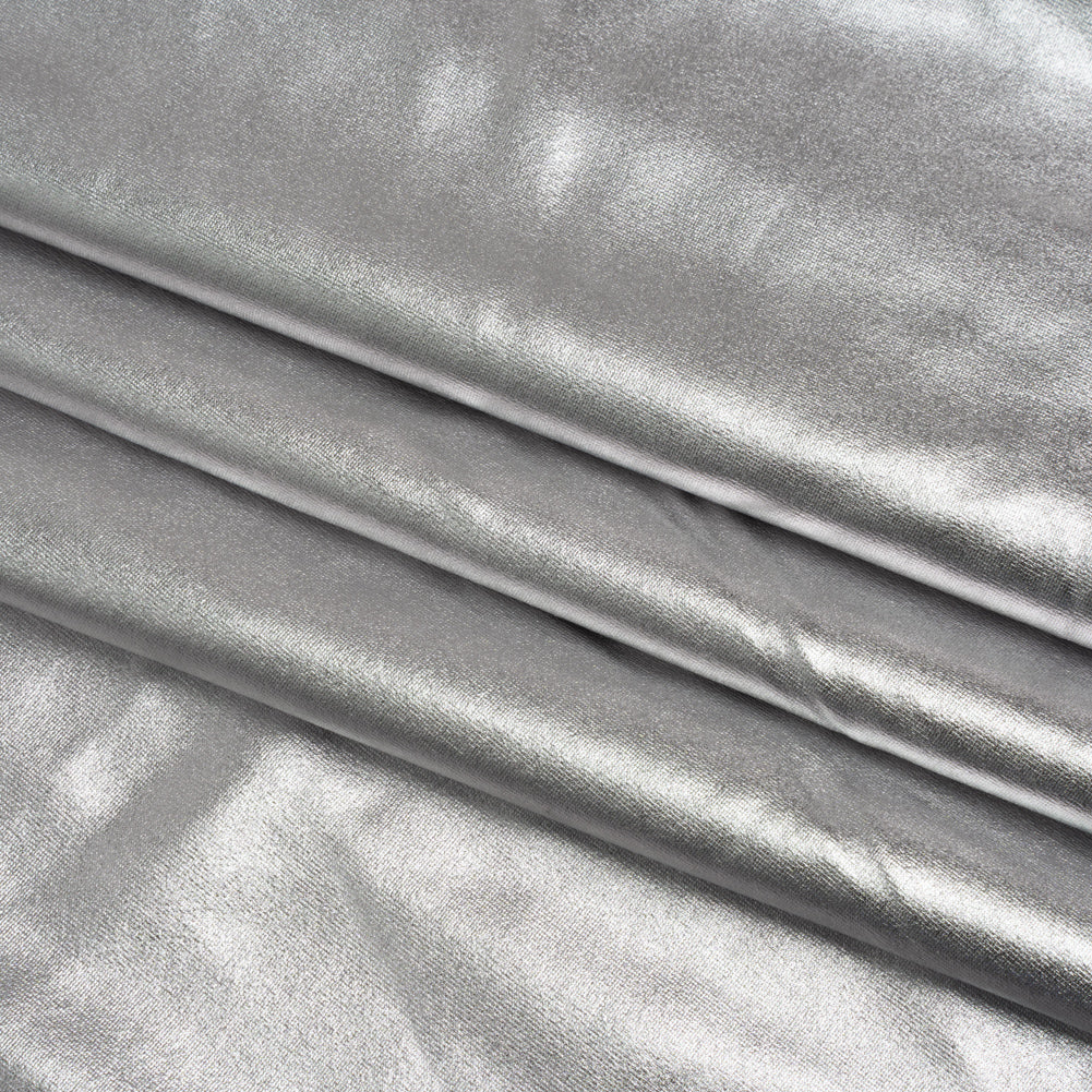 Yaya Han Metallic Foiled Stretch Spandex Polyester Jersey - Silver - Cosplay Collection - Folded