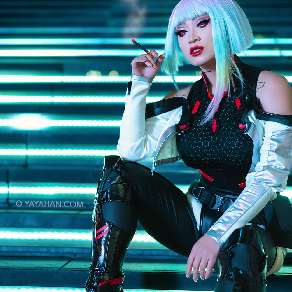 Yaya Han Metallic Foiled Stretch Spandex Polyester Jersey - Silver - Cosplay Collection - Editorial