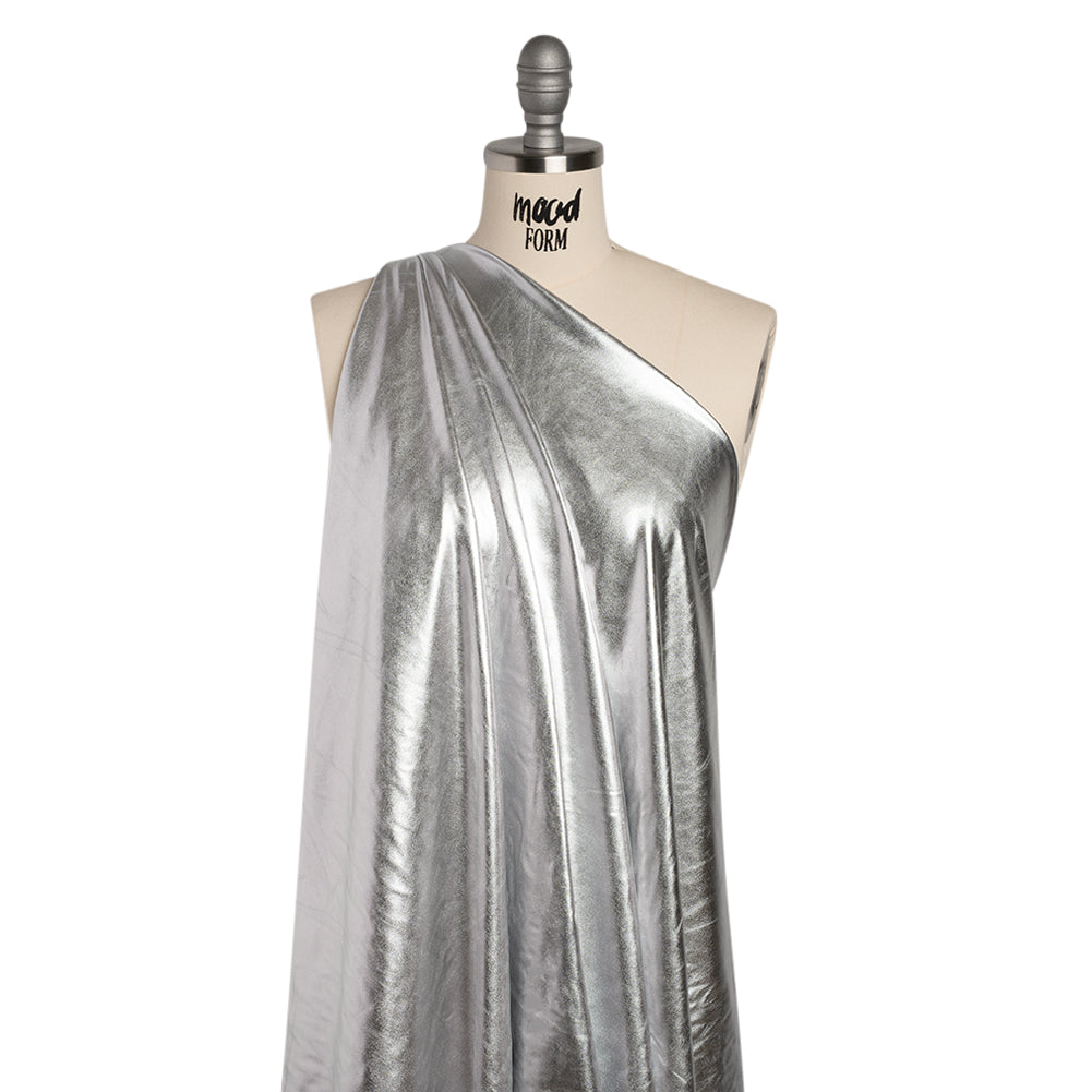 Yaya Han Metallic Foiled Stretch Spandex Polyester Jersey - Silver - Cosplay Collection - Drape