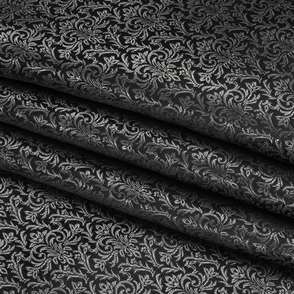 Yaya Han Polyester and Nylon Brocade - Imperial Silver and Black Damask - Cosplay Collection