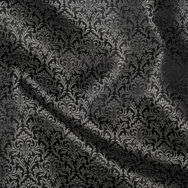 Yaya Han Polyester and Nylon Brocade - Imperial Silver and Black Damask - Cosplay Collection