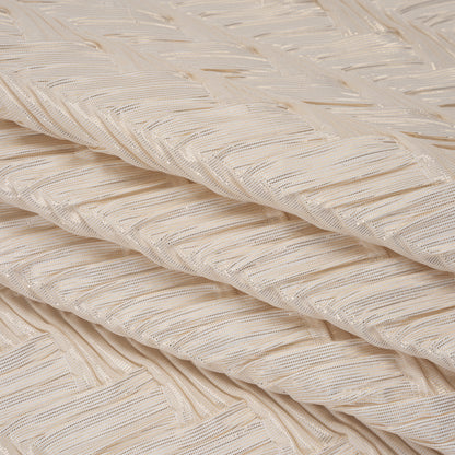 Yaya Han Puckered Novelty Woven - Cream and Gold Geometric Diagonal Stripes - Cosplay Collection