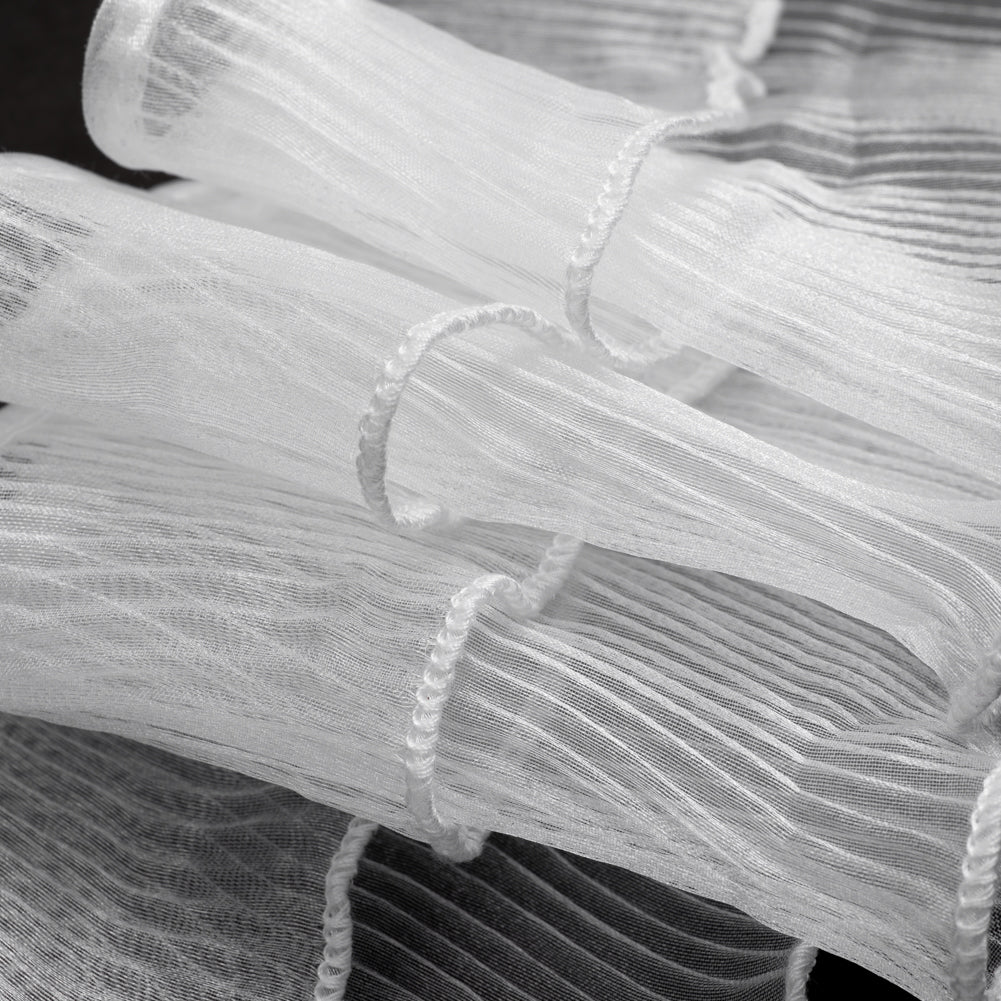 Yaya Han Pleated Organza Ruffle Trim, 2 Tier - Crystal White, 4.375" - Cosplay Collection