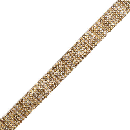 Yaya Han Iron-On Rhinestone Trim - 6-Row Gold, 0.5" - Cosplay Collection